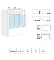 Шторка на ванну Excellent Fliper 120 R KAAX.1309.1200.PR Хром Прозрачный — фото 5, Неподвижные шторки для ванной