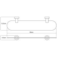 Стеклянная полка WasserKRAFT Donau K-9424 Хром — фото 4, Полки для ванной и душа