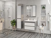 Товар: Зеркало со шкафом Brevita Balaton 75 R BAL-04075-01-01П с подсветкой Белое матовое Серое матовое - фото 6 Зеркало со шкафом Brevita Balaton 75 R BAL-04075-01-01П с подсветкой Белое матовое Серое матовое — фото 6, Мебель для ванной