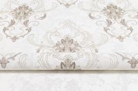 Обои Артекс Сорренто 10843-06 Винил на флизелине (1,06*10,05) Белый/Бежевый, Дамаск — фото 5, Обои для стен