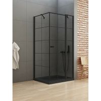 Товар: Душевой уголок New Trendy New Soleo Black 90х90 R K-0581 профиль Черный стекло прозрачное - фото 2 Душевой уголок New Trendy New Soleo Black 90х90 R K-0581 профиль Черный стекло прозрачное — фото 2, Квадратные душевые уголки
