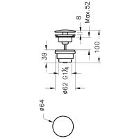 Донный клапан Vitra Syphon A45148 Хром — фото 2, Донные клапаны
