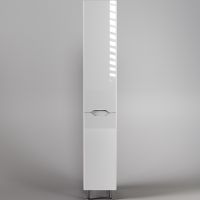 Шкаф пенал Style Line Марелла 30 Люкс Plus СС-00002419 с бельевой корзиной Белый глянец антискрейтч — фото 1, Мебель для ванной