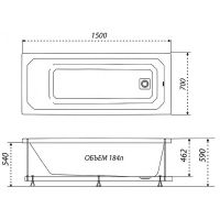 Акриловая ванна Triton Прага 150x70 Щ0000049117 без гидромассажа — фото 7, Ванны