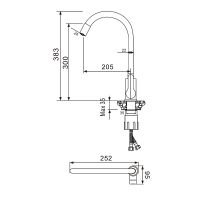 Смеситель для кухни WesnaArt Eko EKO05-141 Сатин Серый — фото 3, Смесители для кухни