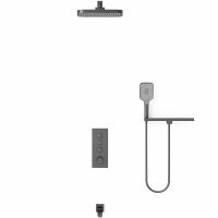 Душевая система Vincea VSFW-431T1RGM с термостатом Вороненая сталь — фото 2, Душевое оборудование. Душевая программа