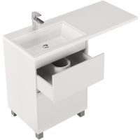 Тумба с раковиной Creto Cafor 120 L 19-W120L Белый глянец — фото 7, Мебель для ванной