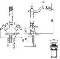 Смеситель для биде Rav Slezak Morava retro MK121.5/9Z Золото — фото 4, Смесители для биде