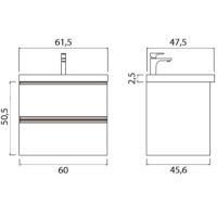 Товар: Тумба под раковину Creto Alba 60 11-1161TR подвесная Truffle - фото 4 Тумба под раковину Creto Alba 60 11-1161TR подвесная Truffle — фото 4, Мебель для ванной