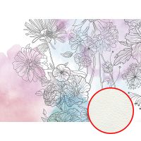 Фреска Ortograf Цветы 33410 Фактура флок FLK Флизелин (3,7*2,7) Бирюзовый/Розовый, Цветы — фото 1, Фрески