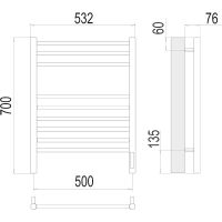 Товар: Электрический полотенцесушитель Terminus Аврора П9 500х700 4670078527240 Хром - фото 4 Электрический полотенцесушитель Terminus Аврора П9 500х700 4670078527240 Хром — фото 4, Электрические полотенцесушители