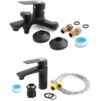 Комплект смесителей Orange Aristo M19-311B Черный — фото 14, Готовые комплекты для ванной комнаты