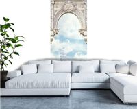 Фотообои Divino T-031 Фактура песок Винил на флизелине (1*2,7) Бежевый/Голубой, Корабль — фото 3, Обои для стен