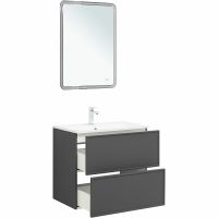 Тумба под раковину Aquanet Арт 75 329064 подвесная Ясень графит — фото 9, Тумбы под раковину