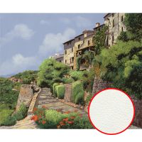 Фреска Ortograf Городской пейзаж живопись 11549 Фактура флок FLK Флизелин (3,3*2,7) Зеленый/Бежевый/Голубой, Город/Пейзаж/Живопись — фото 1, Фрески