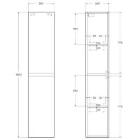 Товар: Шкаф пенал BelBagno Kraft 33 L KRAFT-1600-2A-SC-RNN-L подвесной Rovere Nebrasca Nature - фото 6 Шкаф пенал BelBagno Kraft 33 L KRAFT-1600-2A-SC-RNN-L подвесной Rovere Nebrasca Nature — фото 6, Мебель для ванной