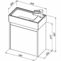 Тумба с раковиной Aquanet Nova Lite 50 302520 подвесная Дуб рошелье — фото 9, Тумбы с раковиной