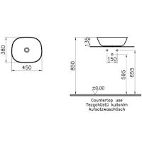Раковина-чаша Vitra Plural 45 7810B401-0016 Белая матовая — фото 8, Раковины накладные