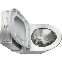 Унитаз компакт Nofer 13016.S Нержавеющая сталь матовая с бачком и сиденьем — фото 3, Напольные унитазы