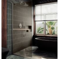 Душевая перегородка Maybah Glass MGD-722-5у 690x1950 в узком профиле Хром матовый стекло бронзовое матовое — фото 1, Душевые перегородки