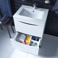 Тумба с раковиной Iddis Cloud 60 CLO60WFi95K Белая — фото 5, Тумбы с раковиной