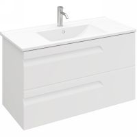 Тумба под раковину Laparet Atlas 100 LA-WCAB-100-122 подвесная Белая матовая — фото 1, Мебель для ванной