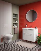 Комплект унитаза с инсталляцией Vitra Zentrum L-box 9012B003-7206 с сиденьем Микролифт и клавишей смыва Хром глянцевый — фото 6, Комплекты унитаз + инсталляция