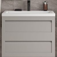 Тумба под раковину Art&Max AM-Platino-750-2C-SO-GCM подвесная Светло-серая матовая — фото 1, Мебель для ванной