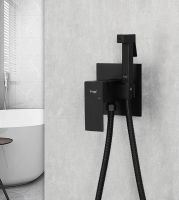 Гигиенический душ со смесителем Frap H802-6 F72802-6 Черный матовый — фото 2, Гигиенические души