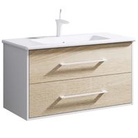 Тумба под раковину Aqwella 5 Stars Маями 60 Mai.01.06 подвесная Дуб сонома Белая — фото 1, Мебель для ванной