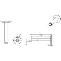 Кронштейн для верхнего душа Bravat D314BW-1-ENG Черный — фото 2, Кронштейны для верхнего душа