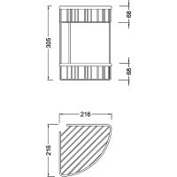 Полка корзина Timo Saona 13082/03 угловая Черный — фото 3, Полки для ванной и душа