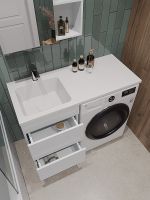 Раковина Orange 110 L ST-110RAL с местом под стиральную машину Белая — фото 2, Раковины на стиральную машину
