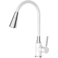 Смеситель для кухни Frap H44-8 F4044-8 Белый Хром — фото 1, Смесители для кухни