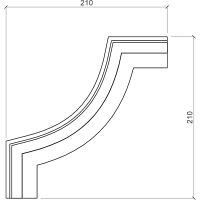 Угловой элемент Европласт 210x16x210 мм арт-1.52.301 — фото 2, Молдинги