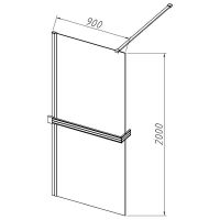 Душевая перегородка Vincea Walk-In HR 90 VSW-4HR900CGB профиль Черный матовый стекло тонированное — фото 4, Душевые перегородки