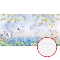 Фреска Ortograf Flora 31259 Фактура бархат FX Флизелин (5*2,7) Фиолетовый/Разноцветный, Птицы/Цветы — фото 1, Фрески