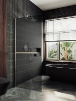 Душевая перегородка Maybah Glass MGD-724-5ш 690x1950 в широком профиле Хром матовый стекло графитовое матовое — фото 2, Душевые перегородки