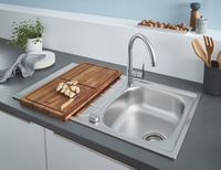Кухонная мойка со смесителем Grohe K200 31562SD1 Нержавеющая сталь — фото 6, Кухонные мойки