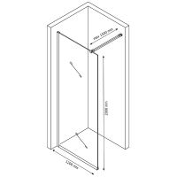 Душевая перегородка Berges Sky Black 120х200 064029 профиль Черный матовый стекло тонированное — фото 7, Душевые перегородки