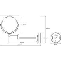 Косметическое зеркало Bemeta 112201518 с увеличением Хром — фото 2, Косметические зеркала