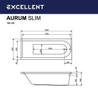 Товар: Акриловая ванна Excellent Aurum Slim 180x80 WAEX.AUR18S.HYDRO+.CR с гидромассажем - фото 5 Акриловая ванна Excellent Aurum Slim 180x80 WAEX.AUR18S.HYDRO+.CR с гидромассажем — фото 5, Ванны