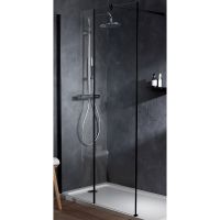 Душевая перегородка Jacob Delafon Serenity 120х200 E14W120-BLV профиль Черный стекло прозрачное — фото 1, Душевые перегородки