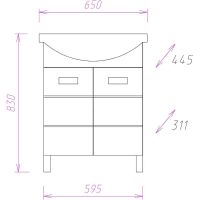 Тумба под раковину Onika Балтика 65.10 106529 Белая — фото 3, Мебель для ванной