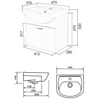 Товар: Тумба с раковиной Orange Лайт 45 LRA-45TUW+RA подвесная Белый глянец - фото 9 Тумба с раковиной Orange Лайт 45 LRA-45TUW+RA подвесная Белый глянец — фото 9, Тумбы с раковиной