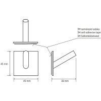 Крючок Bemeta Easy 163106265 Нержавеющая сталь матовая — фото 2, Крючки для полотенец