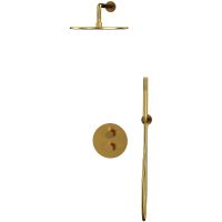 Душевая система Whitecross Y brushed gold YSET08GLB с термостатом Брашированное золото — фото 2, Душевое оборудование. Душевая программа