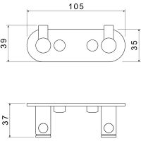 Вешалка для полотенец Aquatek Европа AQ4102MB Черная матовая — фото 2, Крючки для полотенец