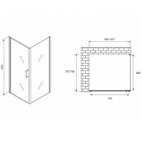 Душевой уголок Abber Sonnenstrand 100х75 профиль Хром стекло матовое арт-AG04100M-S75M — фото 4, Прямоугольные душевые уголки