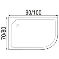 Душевой поддон из АБС-пластика Wemor 90x80 L 10000006055 Белый — фото 3, Душевые поддоны